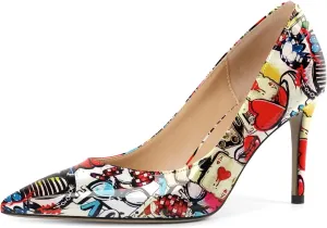 YODEKS Women's Pointed Toe High Heel Pumps Slip On Elegant Stiletto Heel Dress Shoes