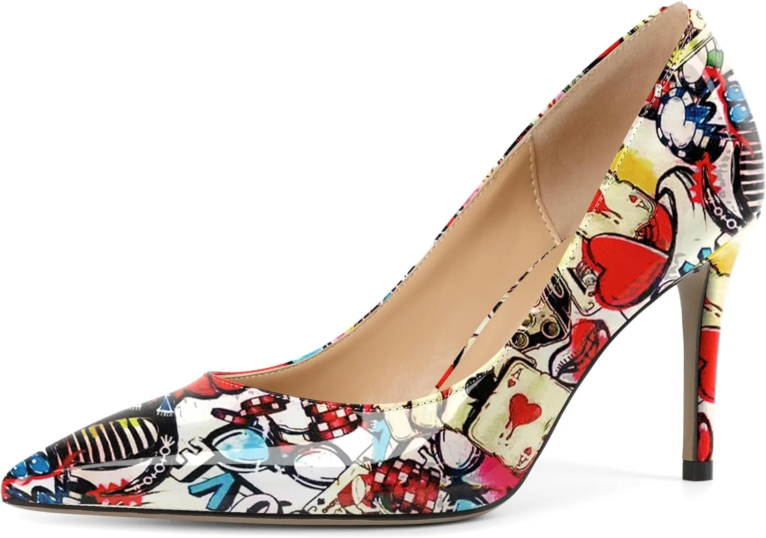 YODEKS Women's Pointed Toe High Heel Pumps Slip On Elegant Stiletto Heel Dress Shoes