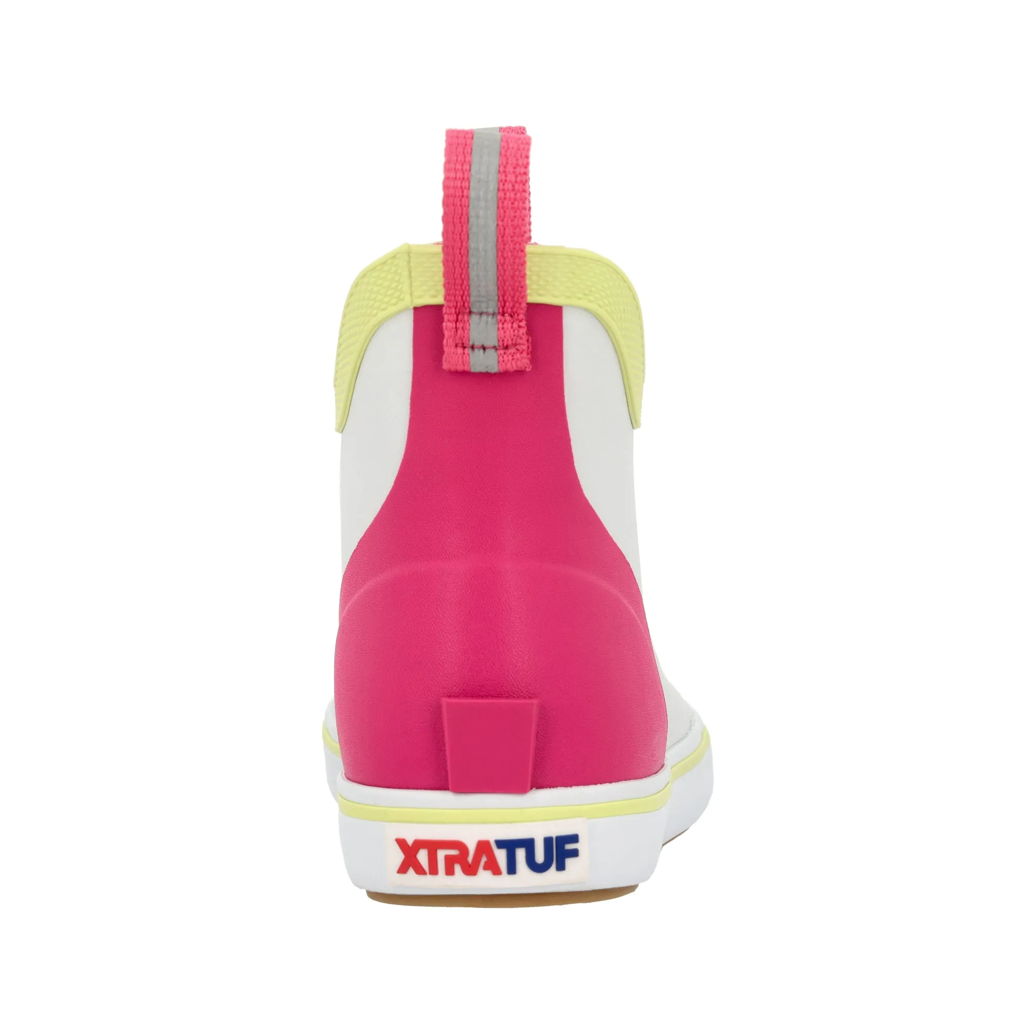 Youth Pink Ankle Deck Boot in White