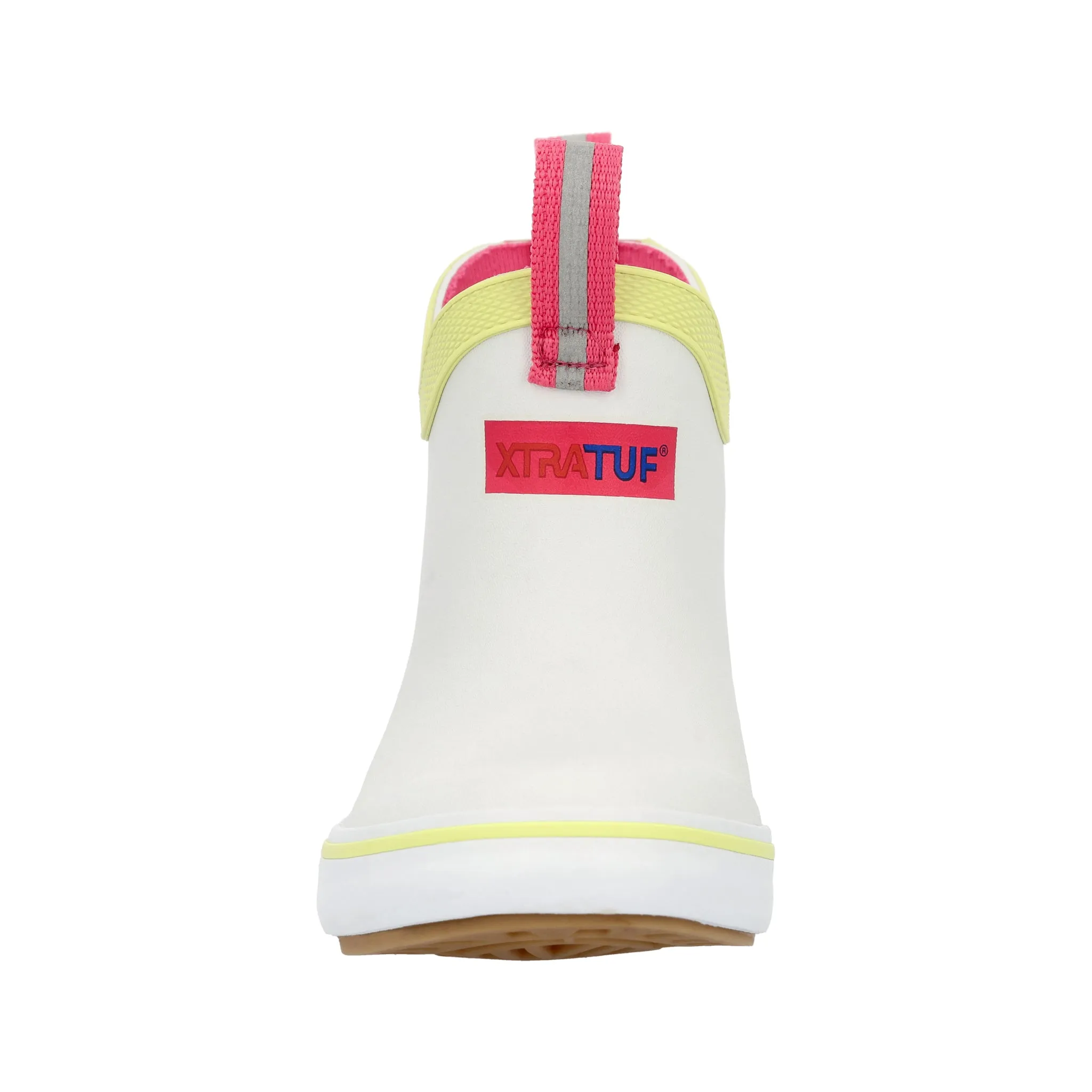 Youth Pink Ankle Deck Boot in White