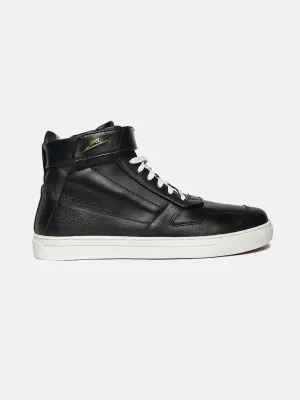 ZH I - BLACK - Black High-Top Leather Sneakers