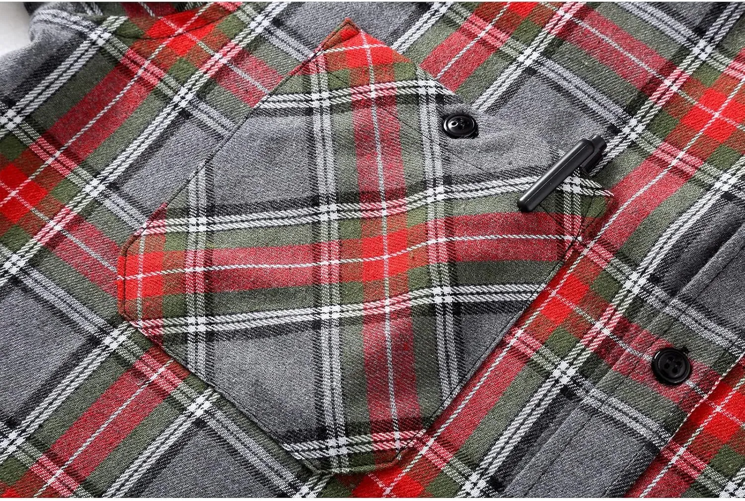 ZITY Men's Flannel Hoodie Shirts Casual Button Down Plaid Shirt Jackets for Men Long Sleeve Stylish Hooded with Pocket